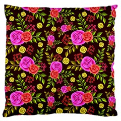 Background Rose Wallpaper Large Cushion Case (one Side) by HermanTelo