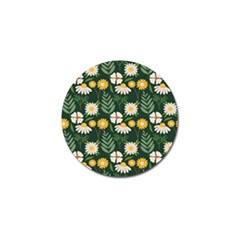 Flower Green Pattern Floral Golf Ball Marker (10 Pack)