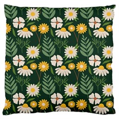 Flower Green Pattern Floral Large Flano Cushion Case (two Sides) by Alisyart