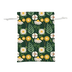 Flower Green Pattern Floral Lightweight Drawstring Pouch (l)