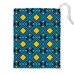 Geometric Abstract Diamond Drawstring Pouch (5xl) by tmsartbazaar