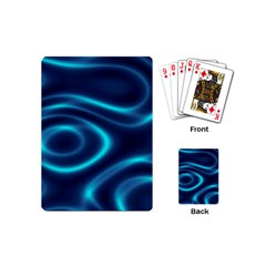 Blue Wavy Playing Cards Single Design (mini) by Sabelacarlos