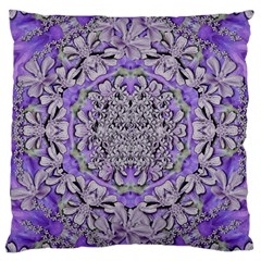 Floral Wreaths In The Beautiful Nature Mandala Large Cushion Case (two Sides) by pepitasart