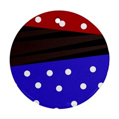 Mixed-lines-dots Black-bg Ornament (round)
