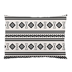 Black And White Aztec Pillow Case by tmsartbazaar