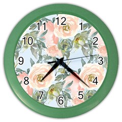 Pink Old Fashioned Roses Color Wall Clock by Angelandspot