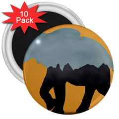 Illustrations Sketch Elephant Wallpaper 3  Magnets (10 Pack) 