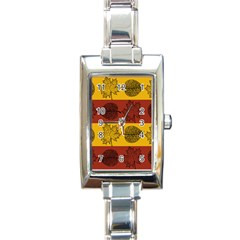 Autumn Leaves Colorful Nature Rectangle Italian Charm Watch