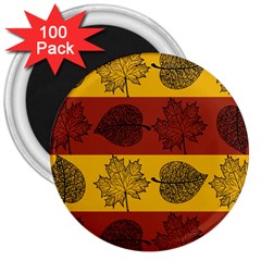 Autumn Leaves Colorful Nature 3  Magnets (100 Pack)