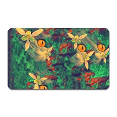 Illustrations Color Cat Flower Abstract Textures Orange Magnet (rectangular) by Alisyart