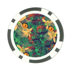 Illustrations Color Cat Flower Abstract Textures Orange Poker Chip Card Guard