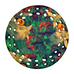 Illustrations Color Cat Flower Abstract Textures Orange Ornament (round Filigree)