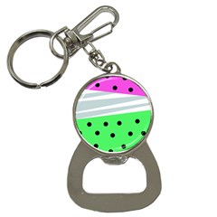 Dots And Lines, Mixed Shapes Pattern, Colorful Abstract Design Bottle Opener Key Chain by Casemiro