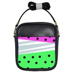 Dots and lines, mixed shapes pattern, colorful abstract design Girls Sling Bag Front