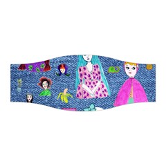 Blue Denim And Drawings Stretchable Headband by snowwhitegirl