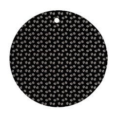 Daisy Black Round Ornament (two Sides) by snowwhitegirl