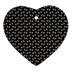 Daisy Black Heart Ornament (two Sides)