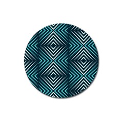 Blue Motif Design Magnet 3  (round) by tmsartbazaar