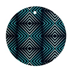 Blue Motif Design Round Ornament (two Sides) by tmsartbazaar