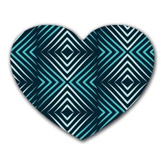 Blue Motif Design Heart Mousepads by tmsartbazaar