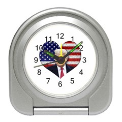 Trump President Sticker Design Travel Alarm Clock by dflcprintsclothing