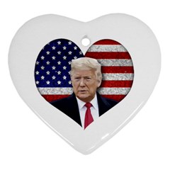 Trump President Sticker Design Heart Ornament (two Sides) by dflcprintsclothing