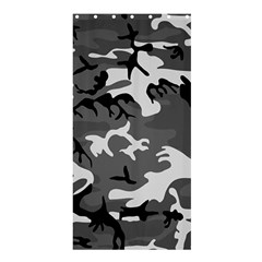 Army Winter Camo, Camouflage Pattern, Grey, Black Shower Curtain 36  X 72  (stall)  by Casemiro