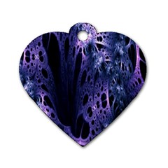 Fractal Web Dog Tag Heart (one Side) by Sparkle