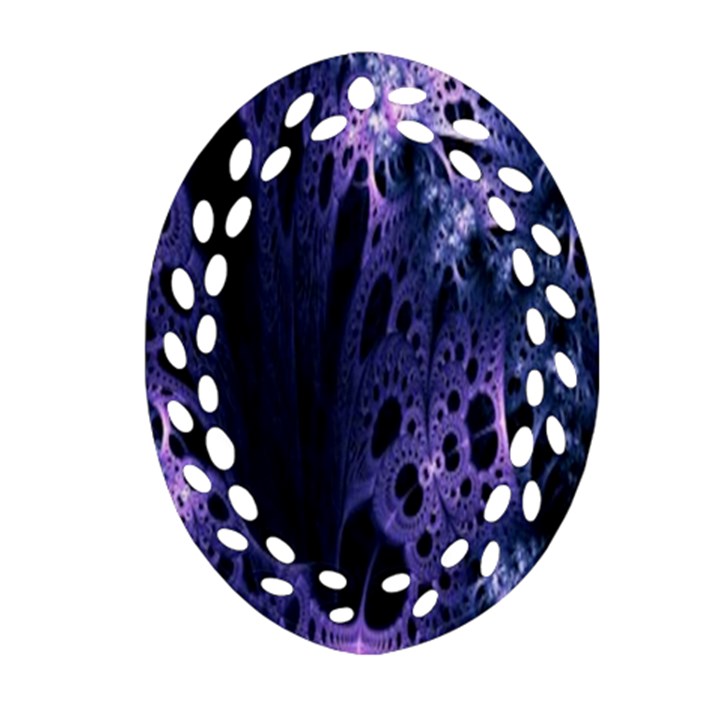 Fractal Web Oval Filigree Ornament (Two Sides)