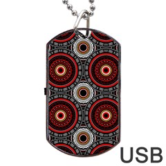 Tribal Aztec Mandala Art Dog Tag Usb Flash (one Side) by tmsartbazaar