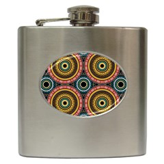 Aztec Multicolor Mandala Hip Flask (6 Oz) by tmsartbazaar