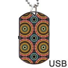 Aztec Multicolor Mandala Dog Tag Usb Flash (two Sides) by tmsartbazaar