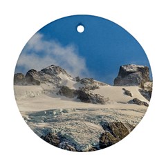 Snowy Andes Mountains, Patagonia - Argentina Round Ornament (two Sides) by dflcprintsclothing