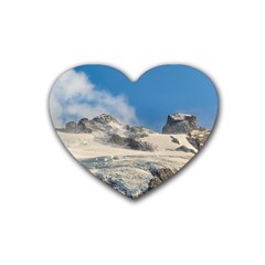 Snowy Andes Mountains, Patagonia - Argentina Rubber Coaster (Heart) 