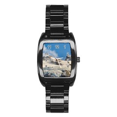 Snowy Andes Mountains, Patagonia - Argentina Stainless Steel Barrel Watch