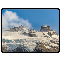 Snowy Andes Mountains, Patagonia - Argentina Double Sided Fleece Blanket (Large) 