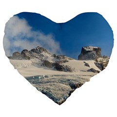 Snowy Andes Mountains, Patagonia - Argentina Large 19  Premium Flano Heart Shape Cushions