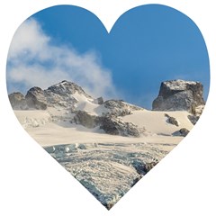 Snowy Andes Mountains, Patagonia - Argentina Wooden Puzzle Heart