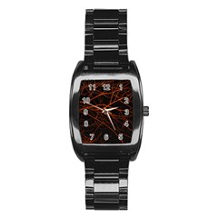 Dark Forest Scene Print Stainless Steel Barrel Watch