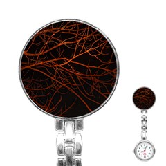 Dark Forest Scene Print Stainless Steel Nurses Watch by dflcprintsclothing