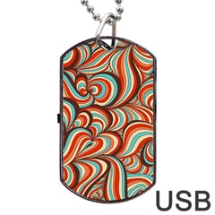 Psychedelic Swirls Dog Tag Usb Flash (two Sides) by Filthyphil