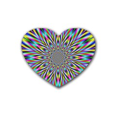 Psychedelic Wormhole Rubber Coaster (heart) 