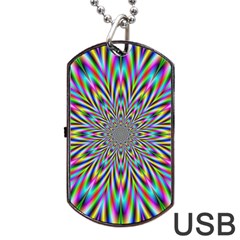 Psychedelic Wormhole Dog Tag Usb Flash (one Side) by Filthyphil