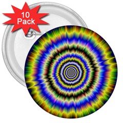 Psychedelic Blackhole 3  Buttons (10 Pack)  by Filthyphil