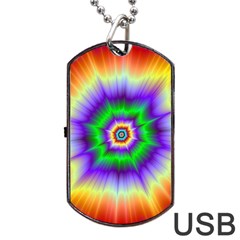 Psychedelic Trance Dog Tag Usb Flash (two Sides) by Filthyphil