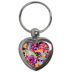 Psychedelic Geometry Key Chain (heart) by Filthyphil