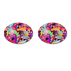 Psychedelic Geometry Cufflinks (oval) by Filthyphil