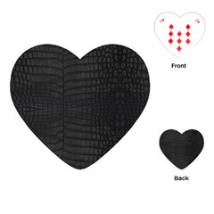 Black Crocodile Skin Playing Cards Single Design (heart) by LoolyElzayat