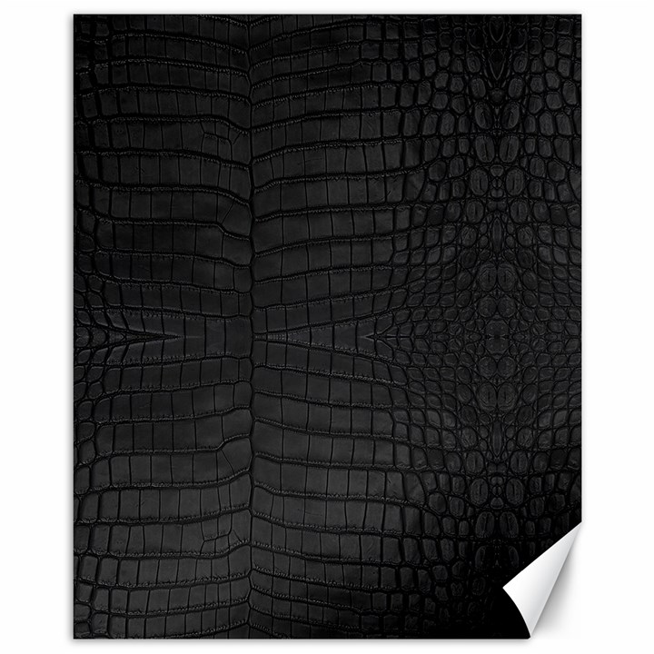 Black Crocodile Skin Canvas 11  x 14 