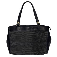 Black Crocodile Skin Oversize Office Handbag (2 Sides) by LoolyElzayat